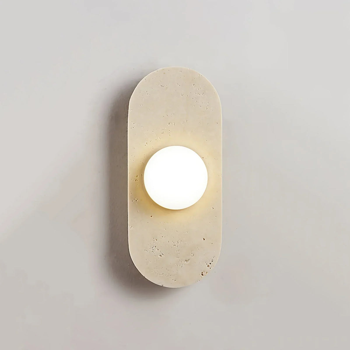 Travertine Oval Glass Wall Sconce – Travertine detail 11