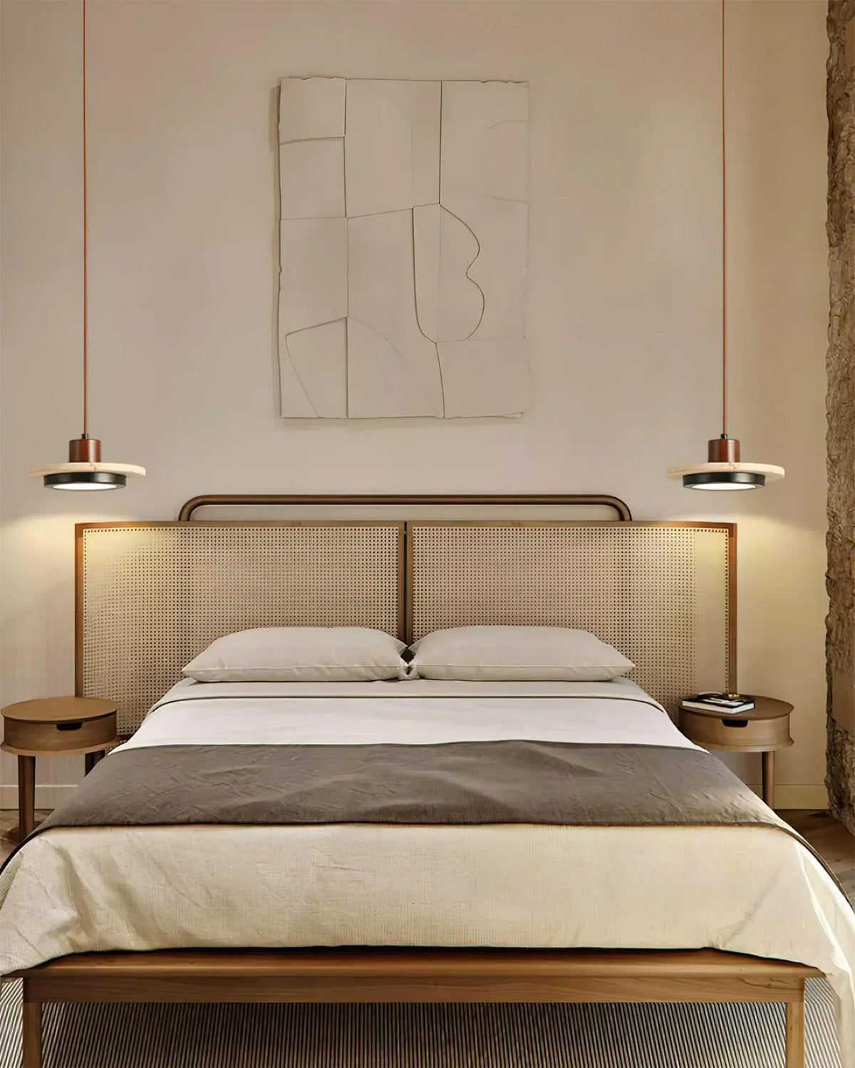 Travertine Retro Disc Pendant Lamp – Travertine detail 7