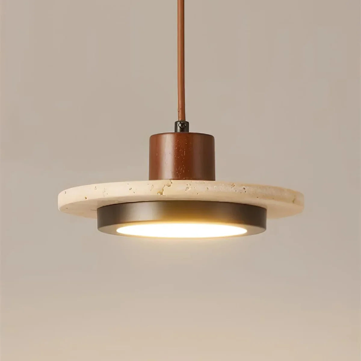 Travertine Retro Disc Pendant Lamp – Travertine detail 10