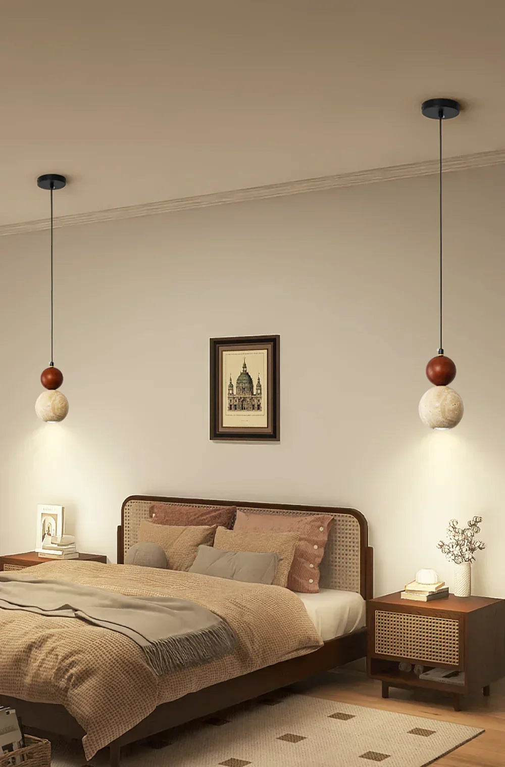 Travertine Round Single Head Pendant Lamp – Travertine detail 5