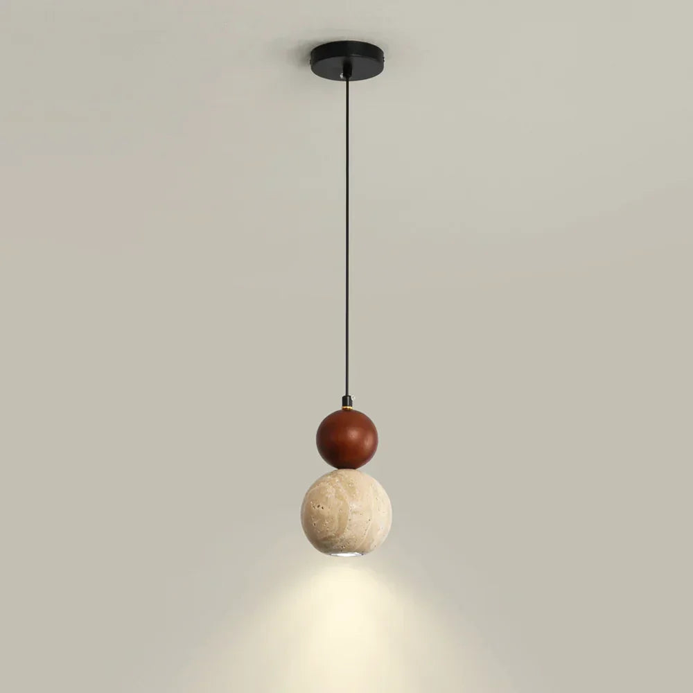 Travertine Round Single Head Pendant Lamp – Travertine detail 10