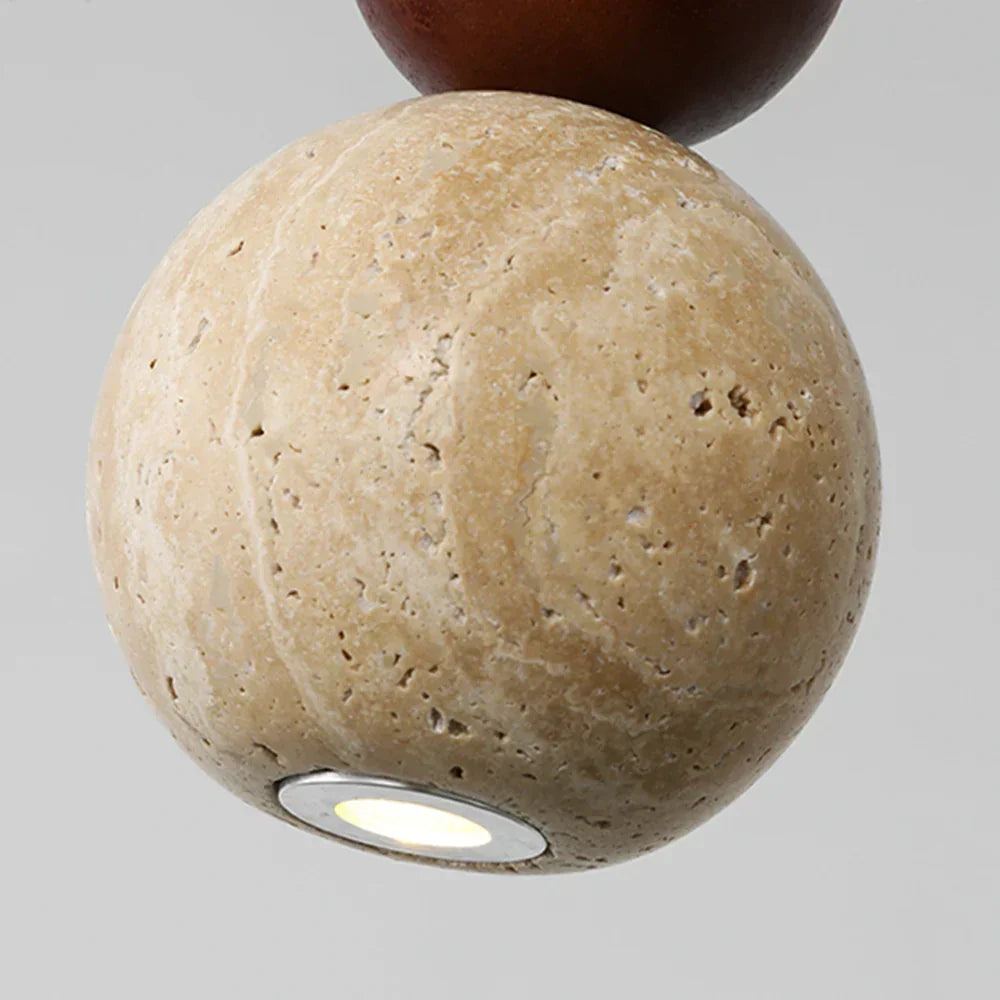 Travertine Round Single Head Pendant Lamp – Travertine detail 7
