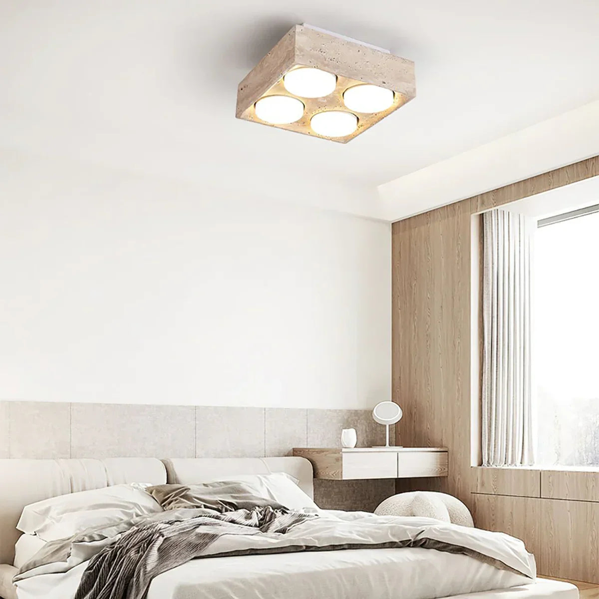 Travertine Sky Hole Ceiling Lamp – Travertine detail 2