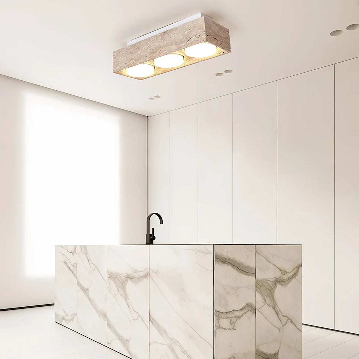 Travertine Sky Hole Ceiling Lamp – Travertine detail 4