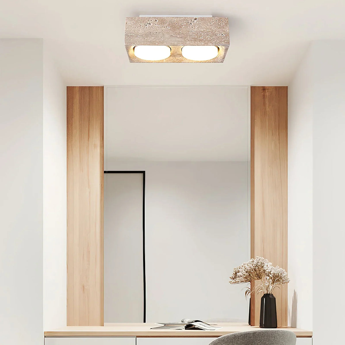 Travertine Sky Hole Ceiling Lamp – Travertine detail 3