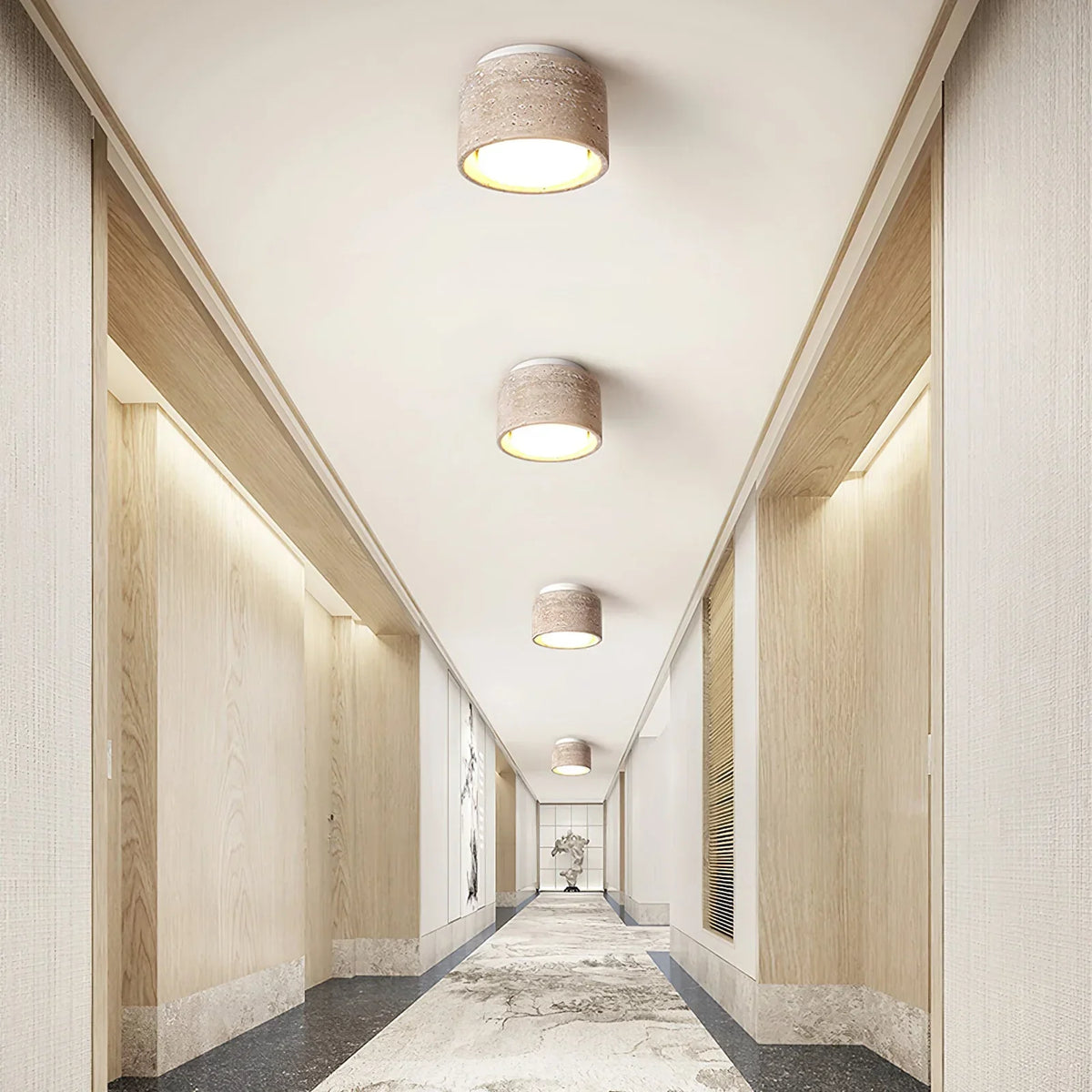 Travertine Sky Hole Ceiling Lamp – Travertine detail 6