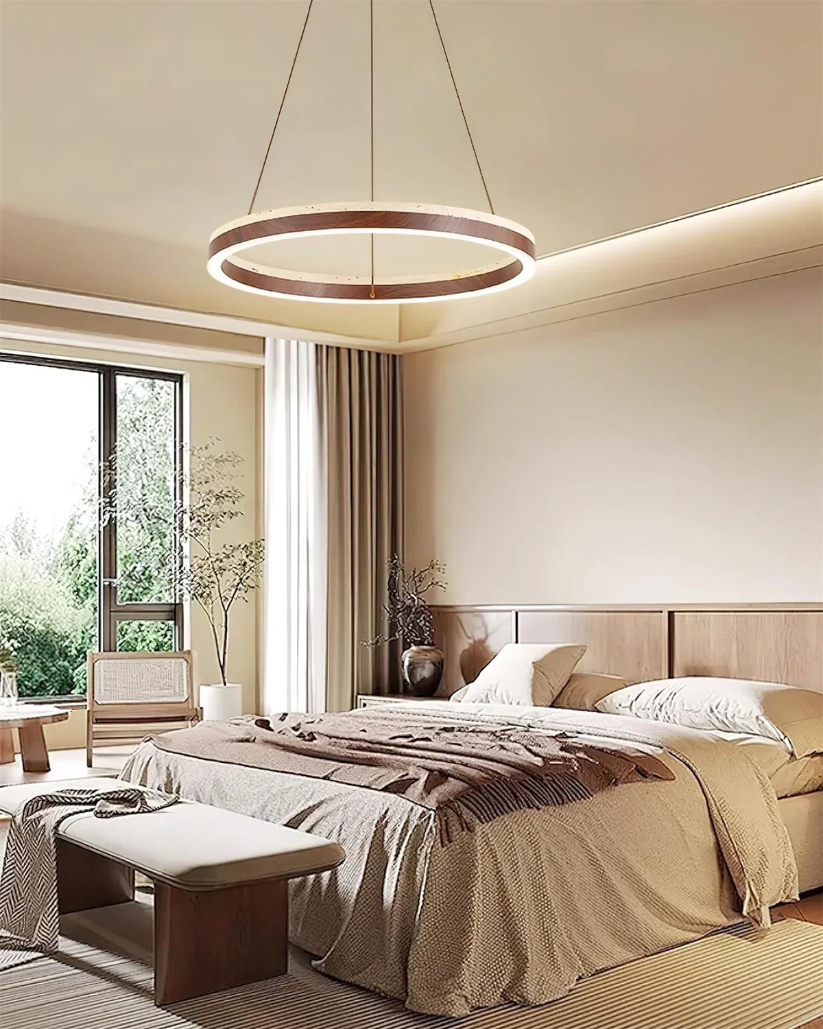 Travertine Solaro Round Chandelier – Travertine detail 8