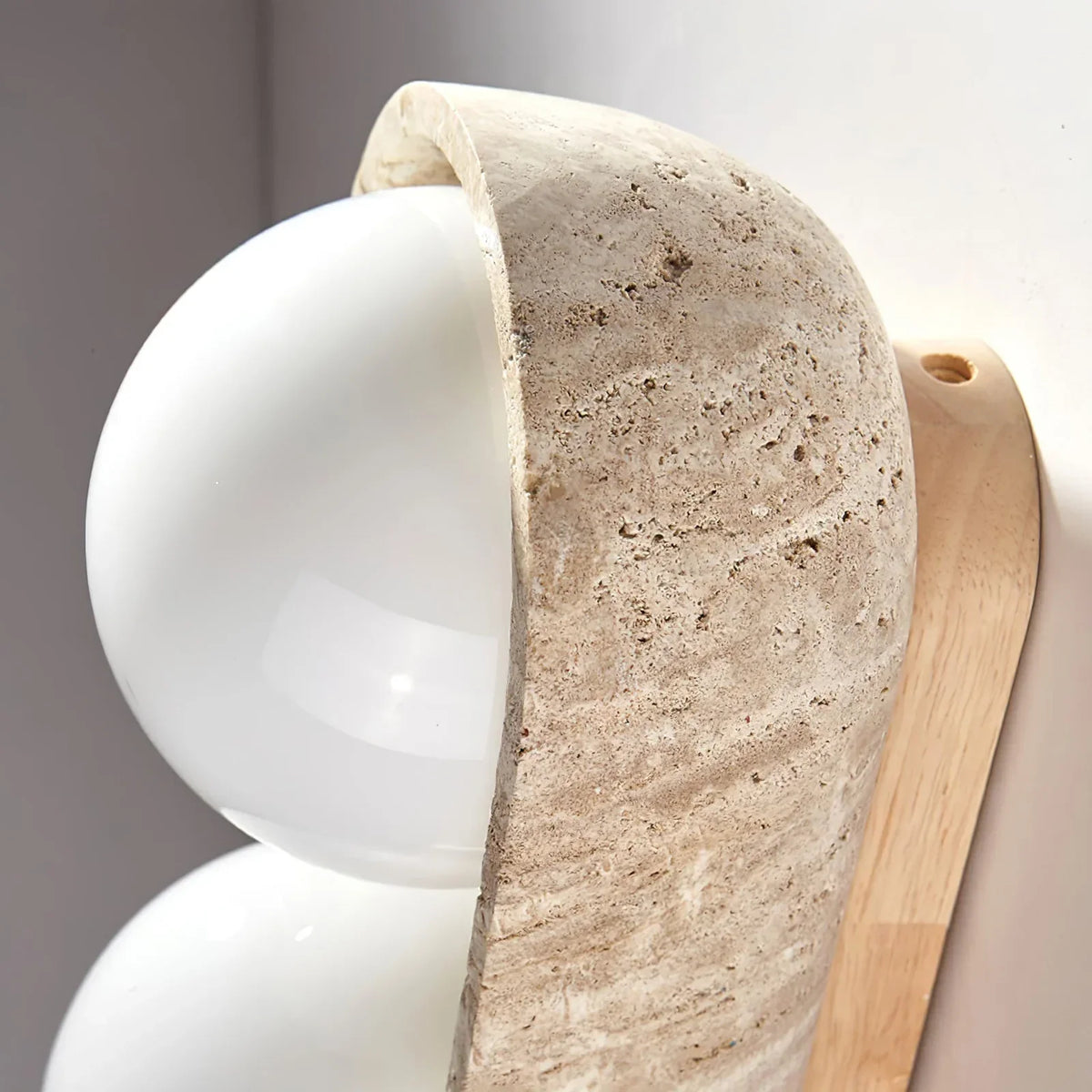 Travertine Solstice Trio Wall Sconce – Travertine detail 11