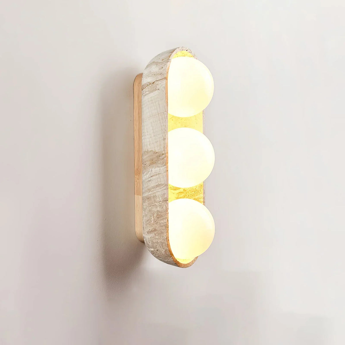 Travertine Solstice Trio Wall Sconce – Travertine detail 15