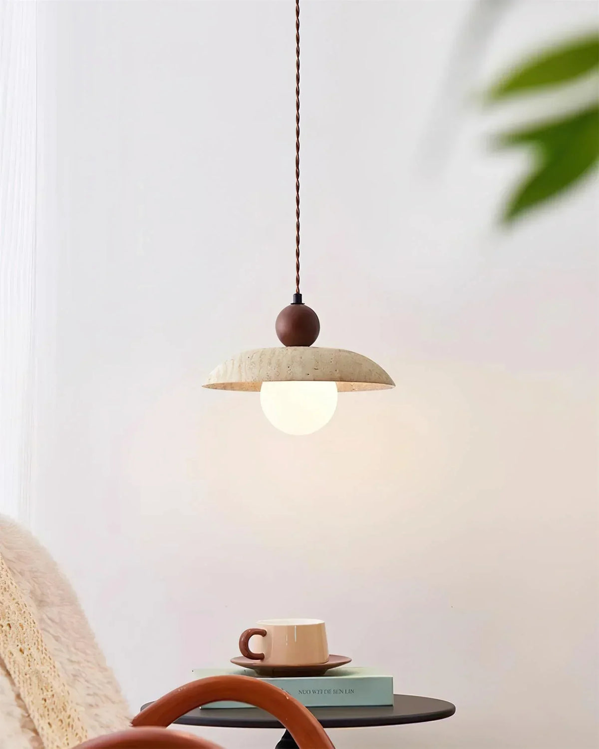 Travertine Soluna Pendant Light – Travertine detail 4