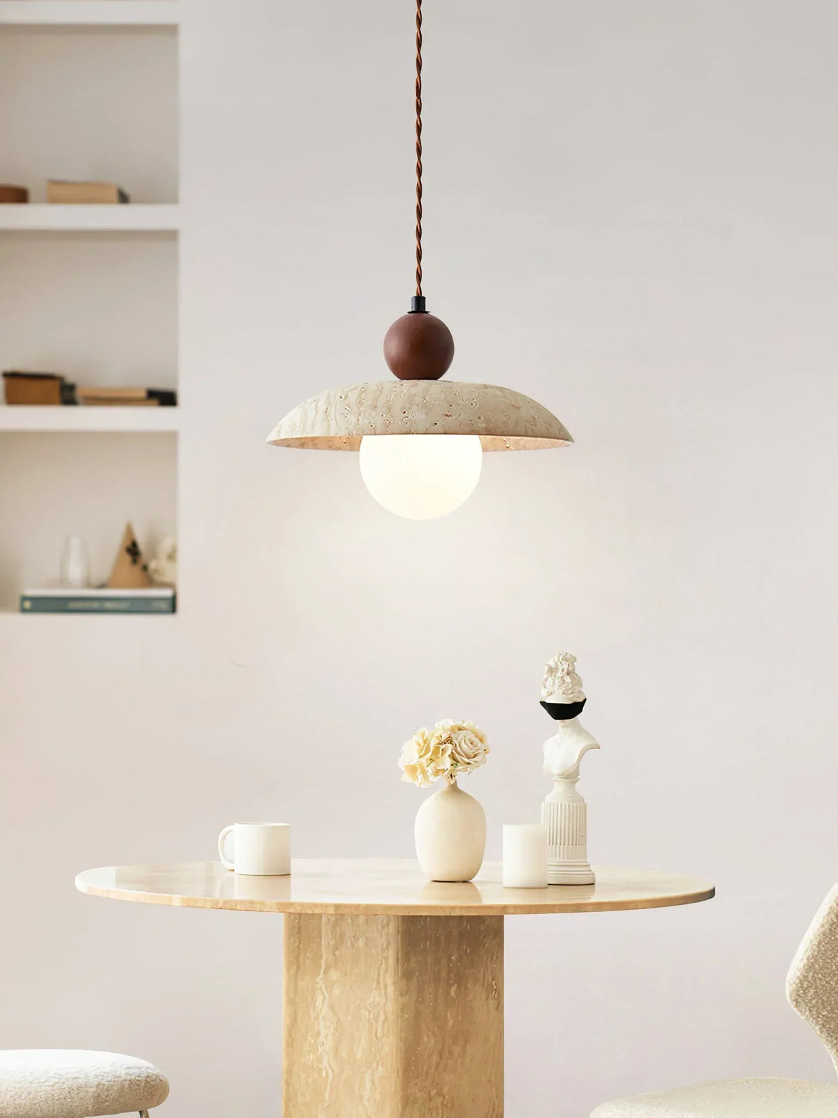 Travertine Soluna Pendant Light – Travertine detail 5