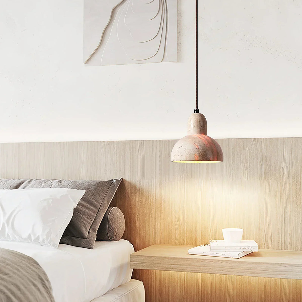 Travertine Terra Halo Pendant Light – Travertine detail 14