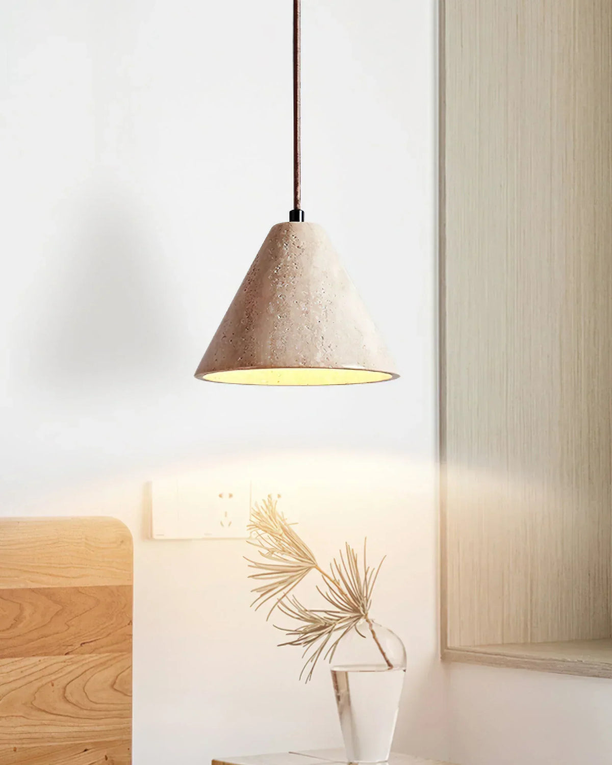 Travertine Terra Halo Pendant Light – Travertine detail 13