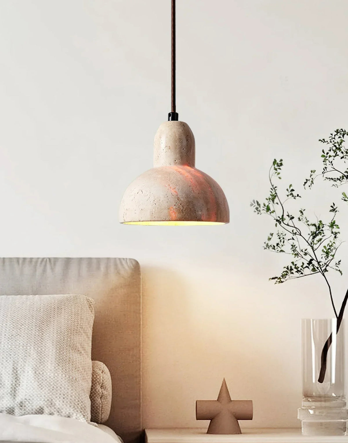 Travertine Terra Halo Pendant Light – Travertine detail 12
