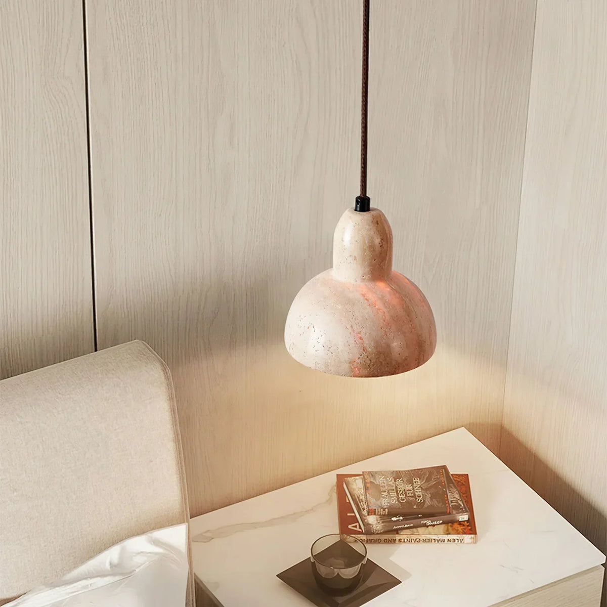 Travertine Terra Halo Pendant Light – Travertine detail 10