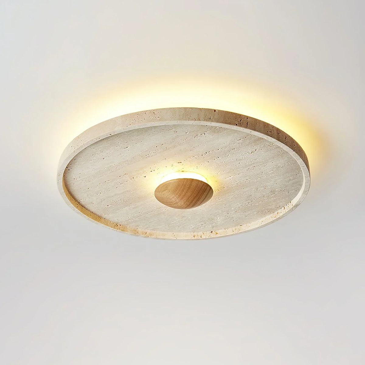 Travertine Tranquil Aura Disc Ceiling Light – Travertine detail 9