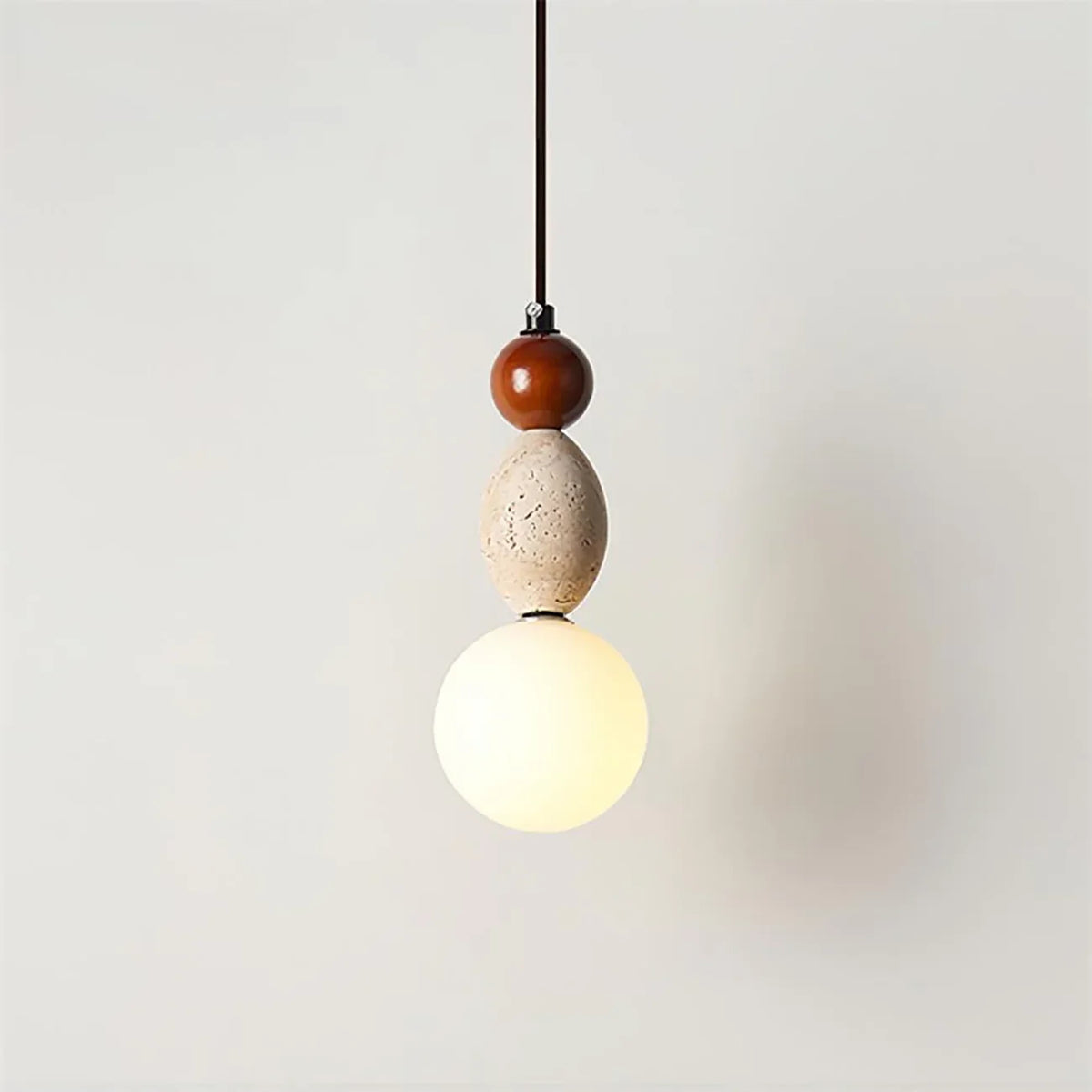 Travertine Trio Orb Pendant Lamp – Travertine detail 16