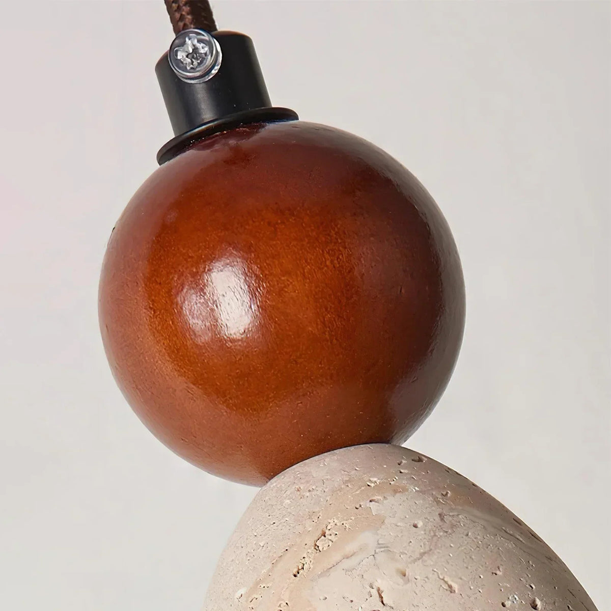 Travertine Trio Orb Pendant Lamp – Travertine detail 11