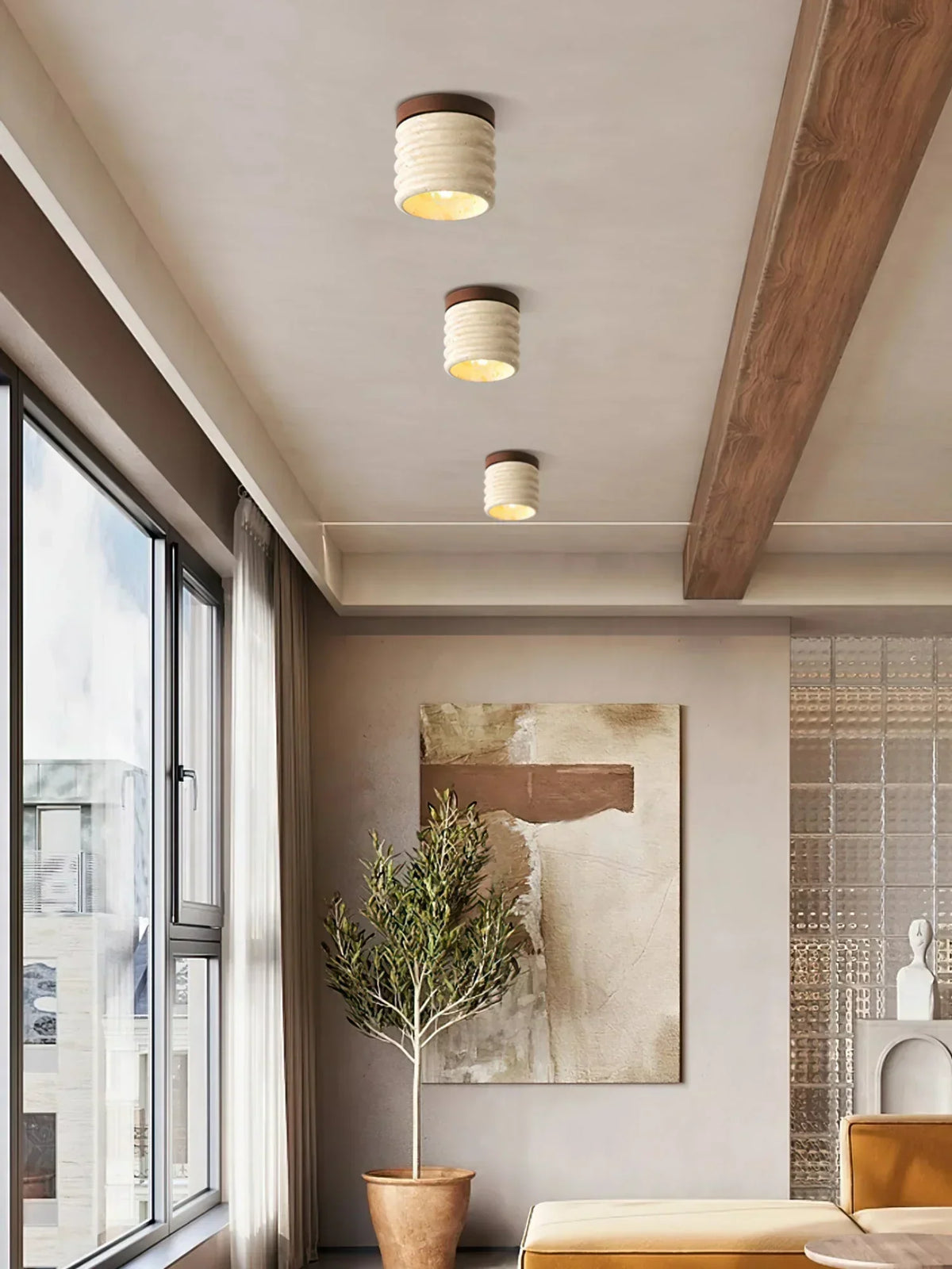 Travertine Vaarnii Ceiling Lamp – Travertine detail 8