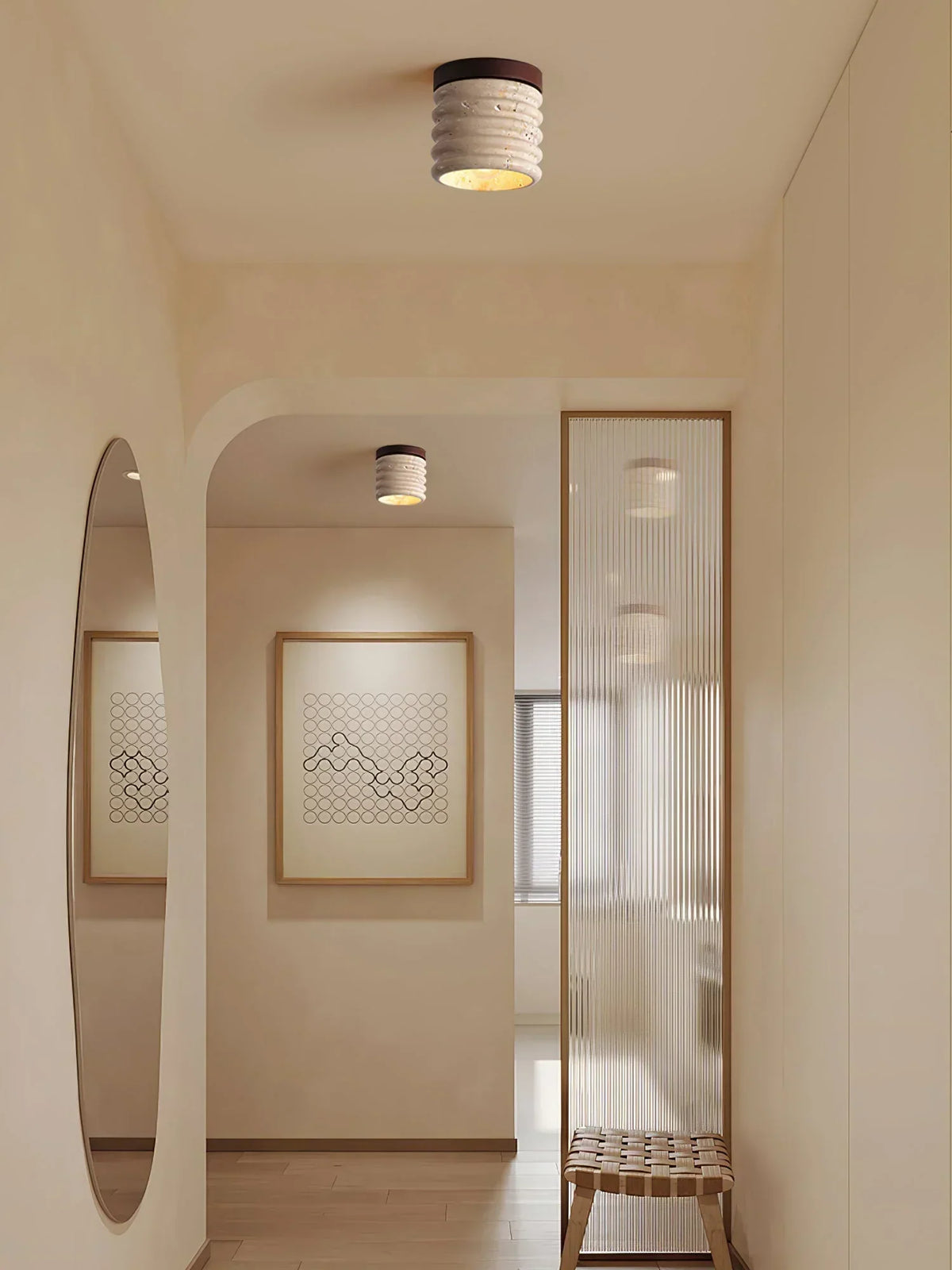 Travertine Vaarnii Ceiling Lamp – Travertine detail 6