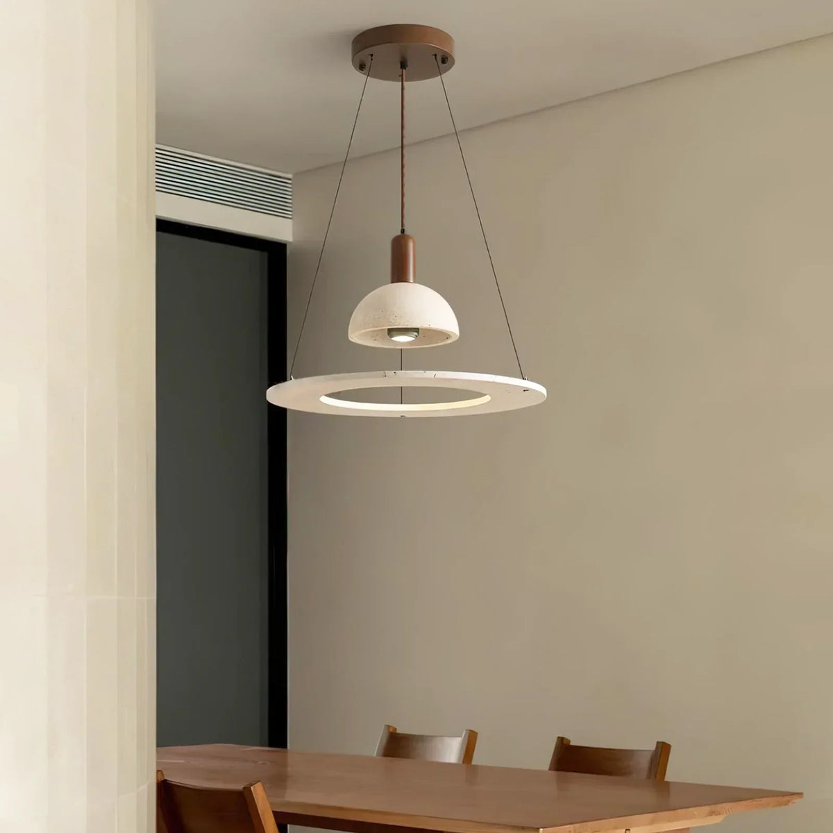 Travertine Vistara Geometric Pendant Lamp – Travertine detail 2