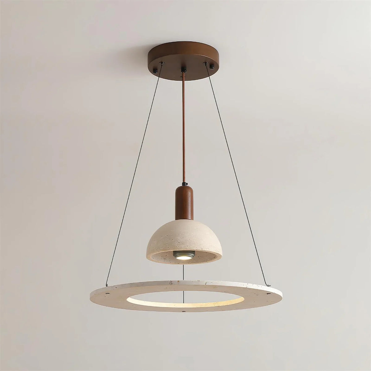Travertine Vistara Geometric Pendant Lamp – Travertine detail 11