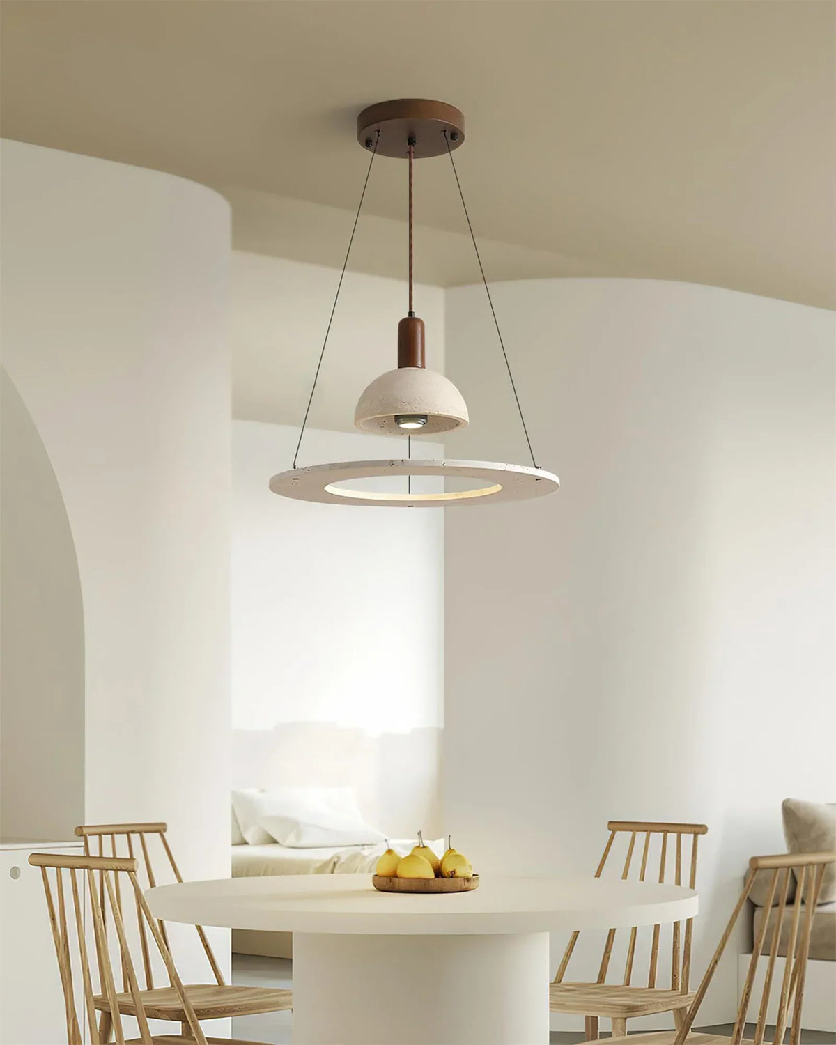 Travertine Vistara Geometric Pendant Lamp – Travertine detail 4