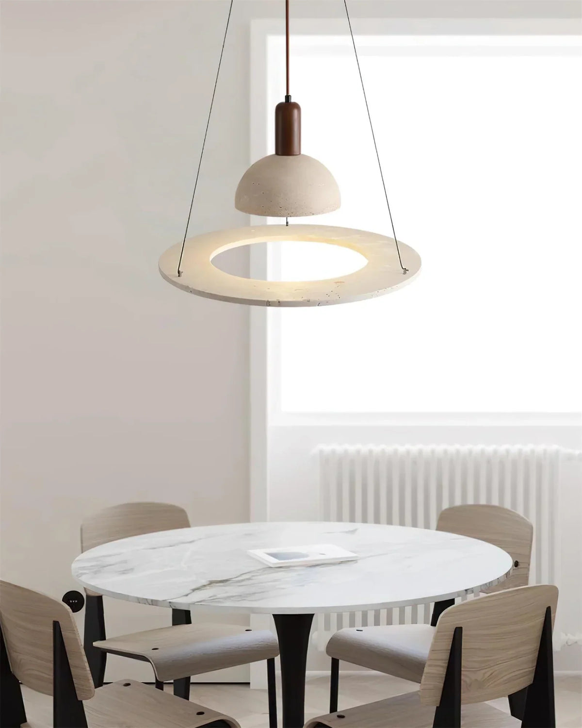 Travertine Vistara Geometric Pendant Lamp – Travertine detail 8
