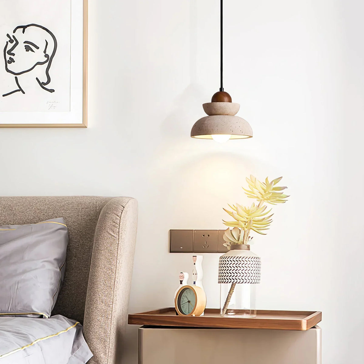 Travertine Zenith Tier Pendant Lamp – Travertine detail 4