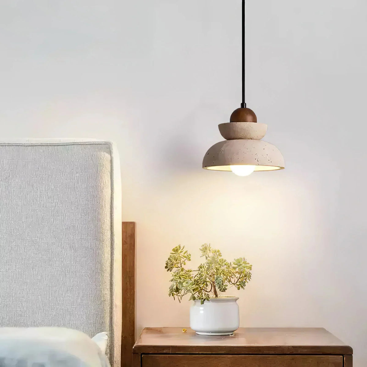 Travertine Zenith Tier Pendant Lamp – Travertine detail 5