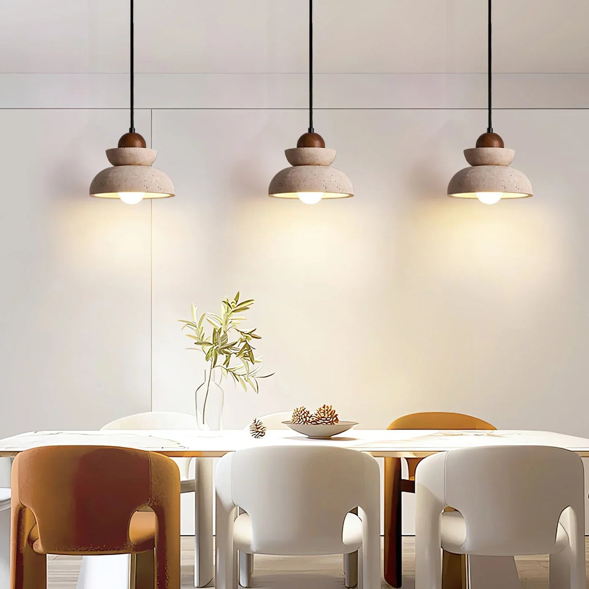 Travertine Zenith Tier Pendant Lamp – Travertine detail 3
