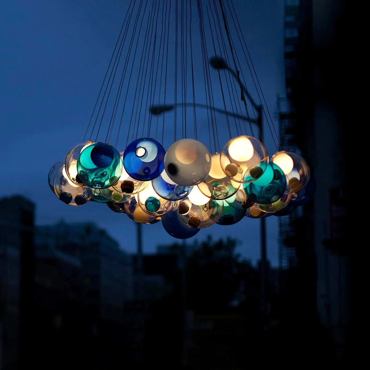 Multi-Color Globe Cluster Glass Chandelier – Glass detail 21
