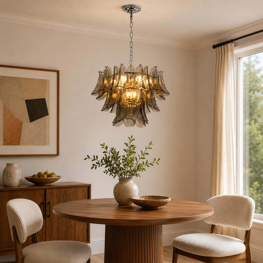 Layered Glass Petals Chandelier