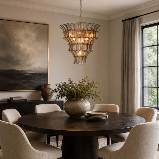 Murano Tiered Handcrafted Glass Chandelier
