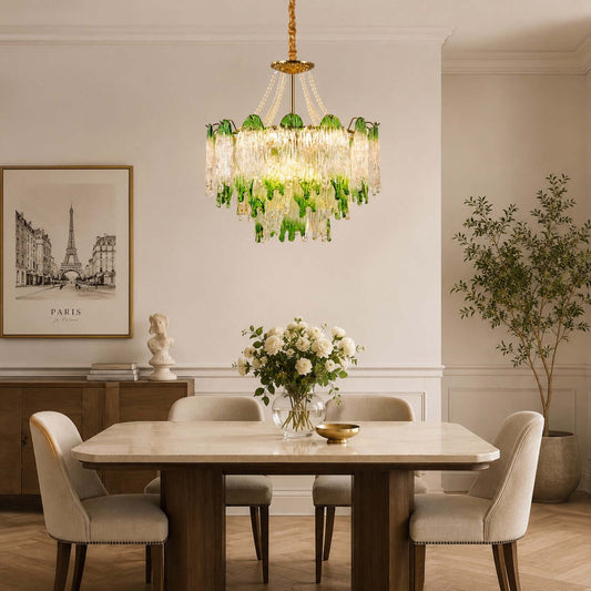 French Irregular Glass Chandelier