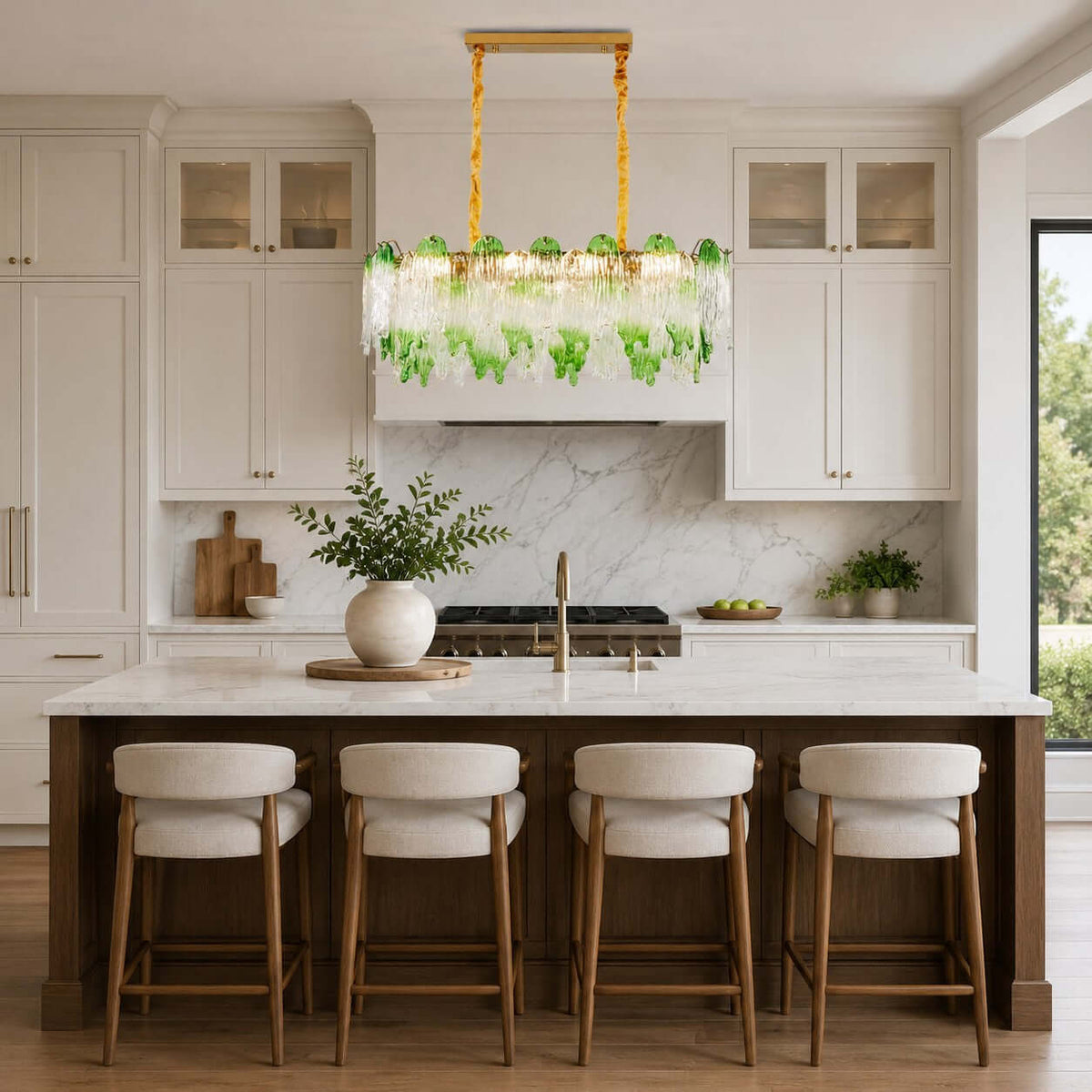 French Irregular Glass Linear Chandelier – Glass detail 11