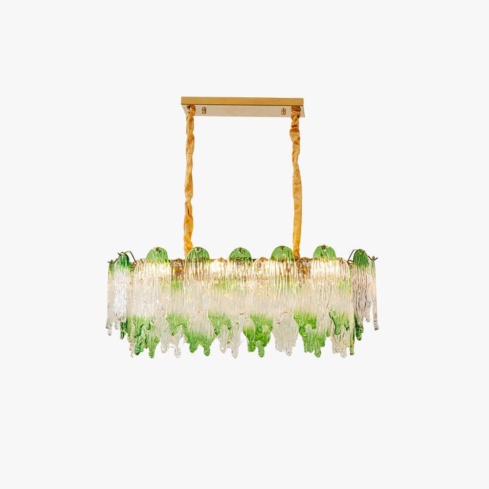 French Irregular Glass Linear Chandelier – Glass detail 2