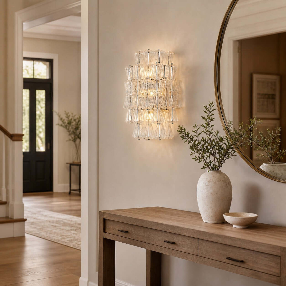 Artful Murano Glass Layered Wall Sconce – Glass detail 7