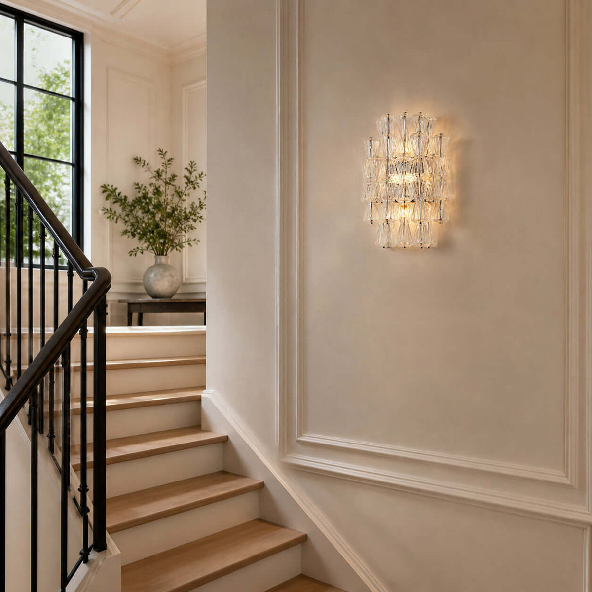 Artful Murano Glass Layered Wall Sconce – Glass detail 8