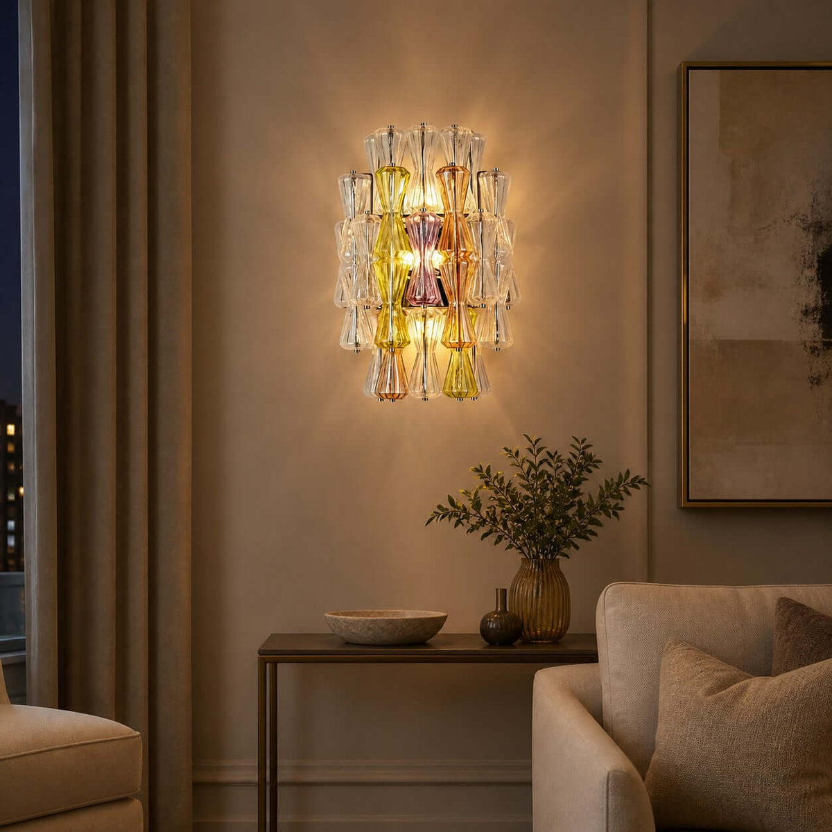 Artful Murano Glass Layered Wall Sconce – Glass detail 9