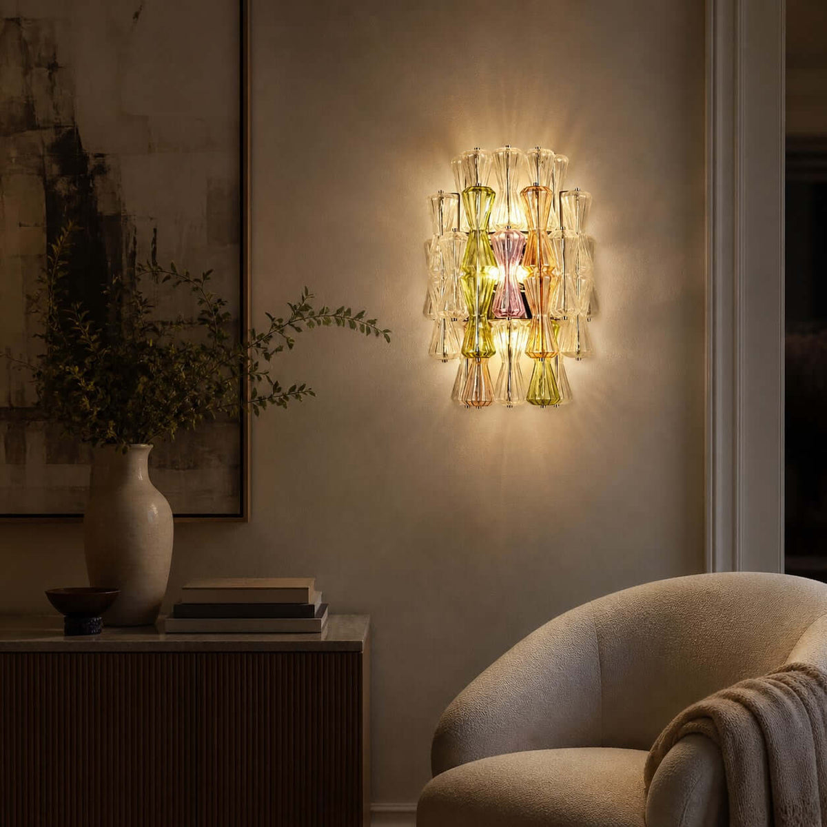 Artful Murano Glass Layered Wall Sconce – Glass detail 10