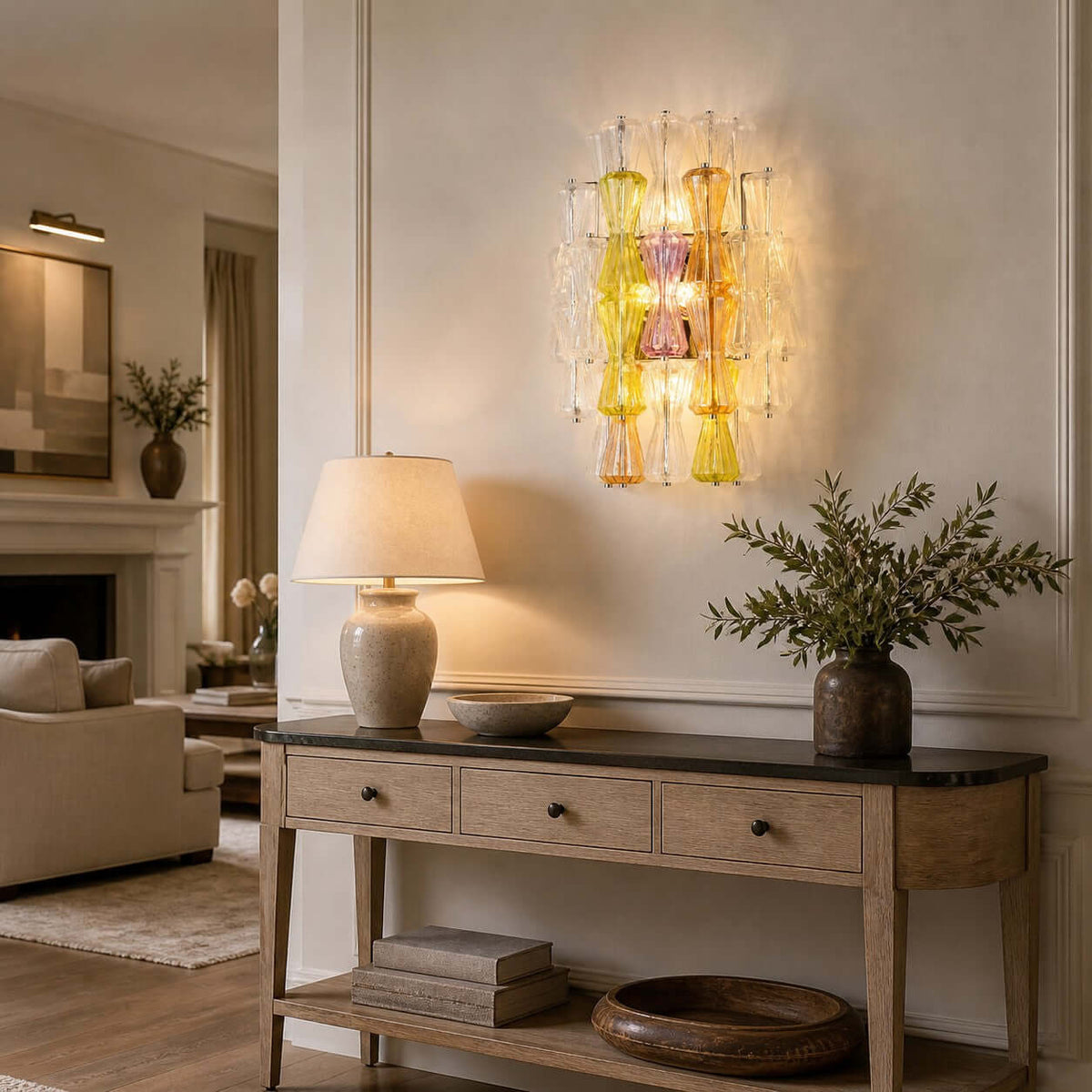 Artful Murano Glass Layered Wall Sconce – Glass detail 3