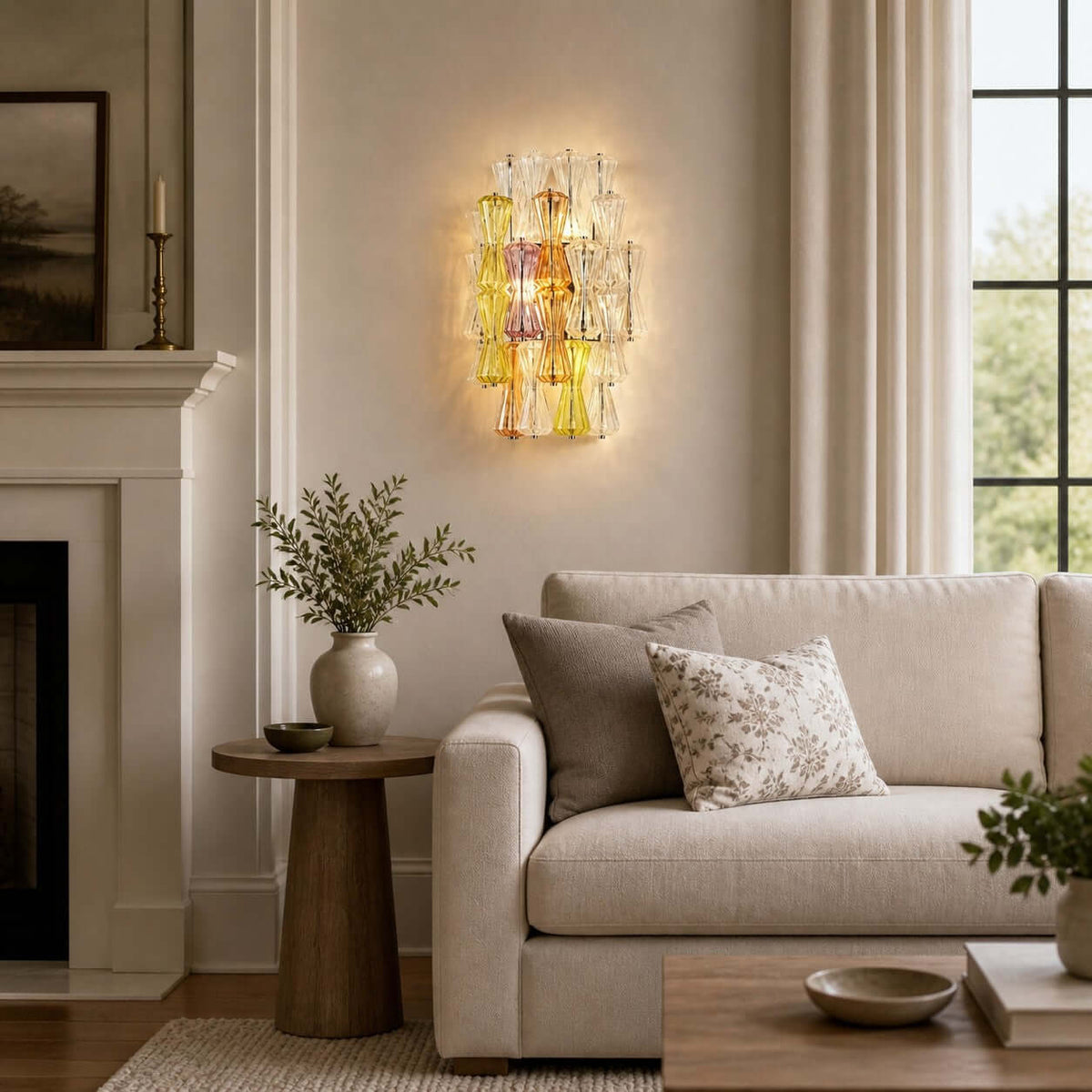 Artful Murano Glass Layered Wall Sconce – Glass detail 4