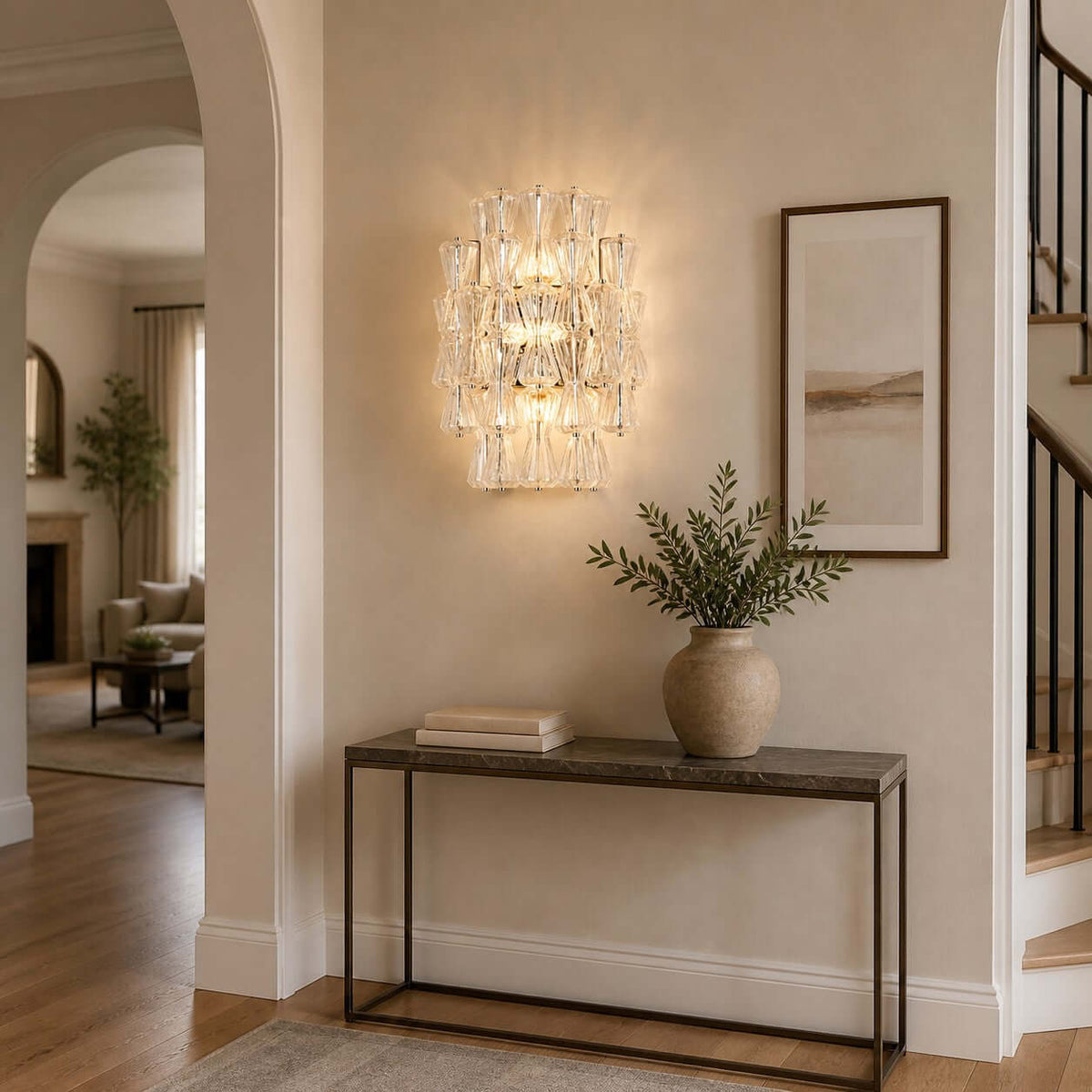 Artful Murano Glass Layered Wall Sconce – Glass detail 6