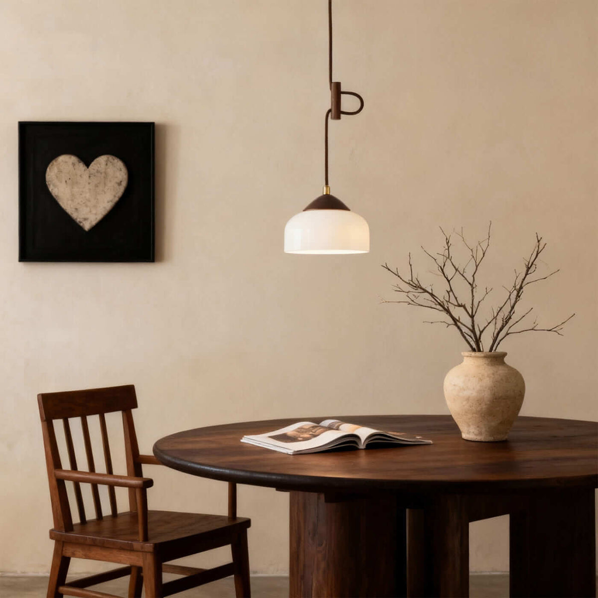 Minimalist Wood & Glass Pendant Light – Glass detail 3