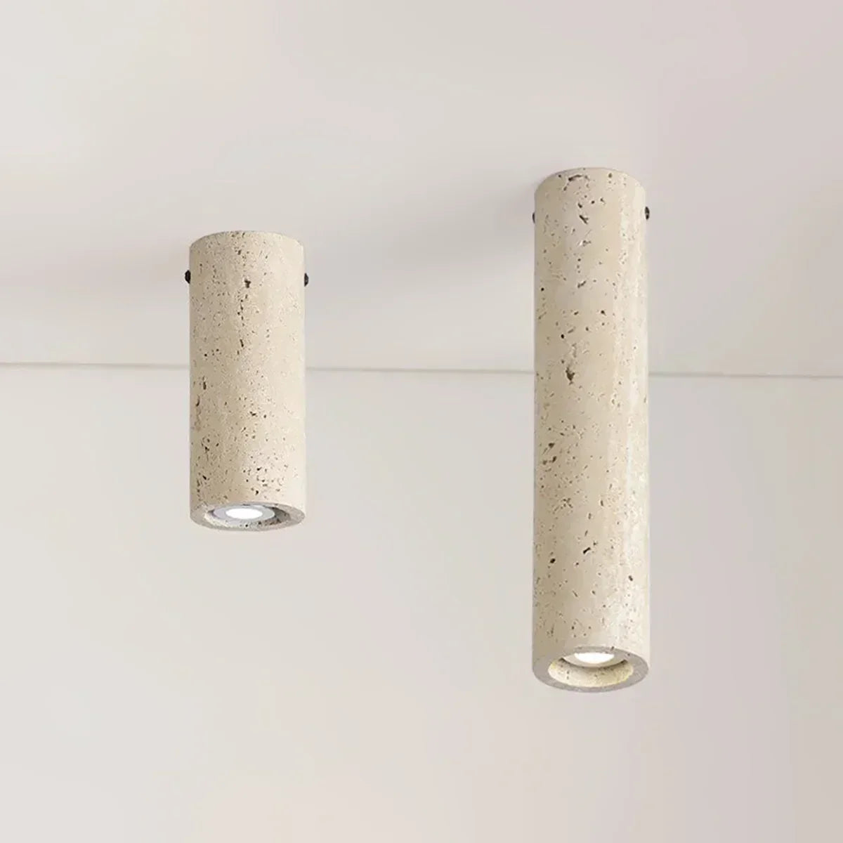 Wabi Sabi Cylinder Travertine Ceiling Lamp – Travertine detail 12