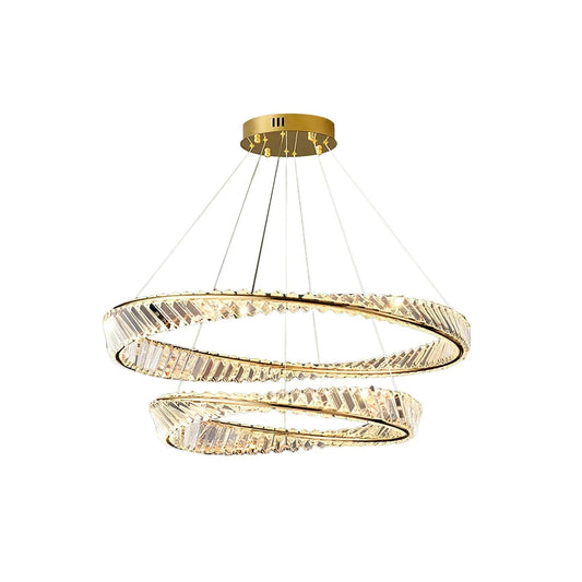 Wave Circle Crystal Steel Chandelier