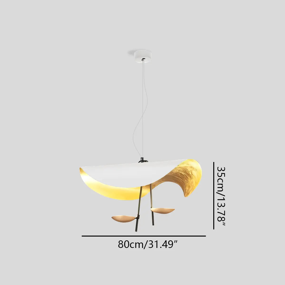 Modern Sculptural Leaf Pendant Light – detail 17