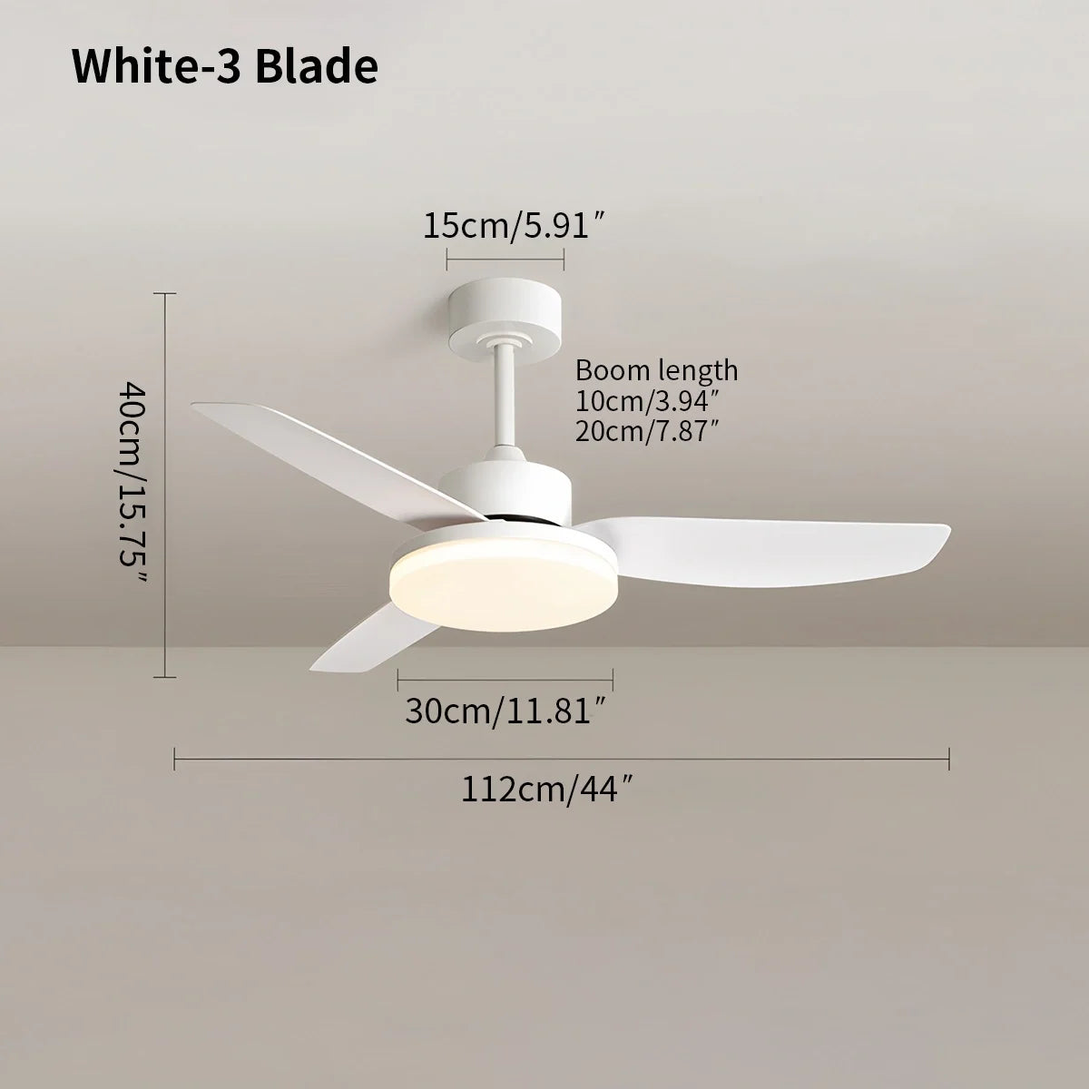 White Remote Control Ceiling Fan Light – detail 8