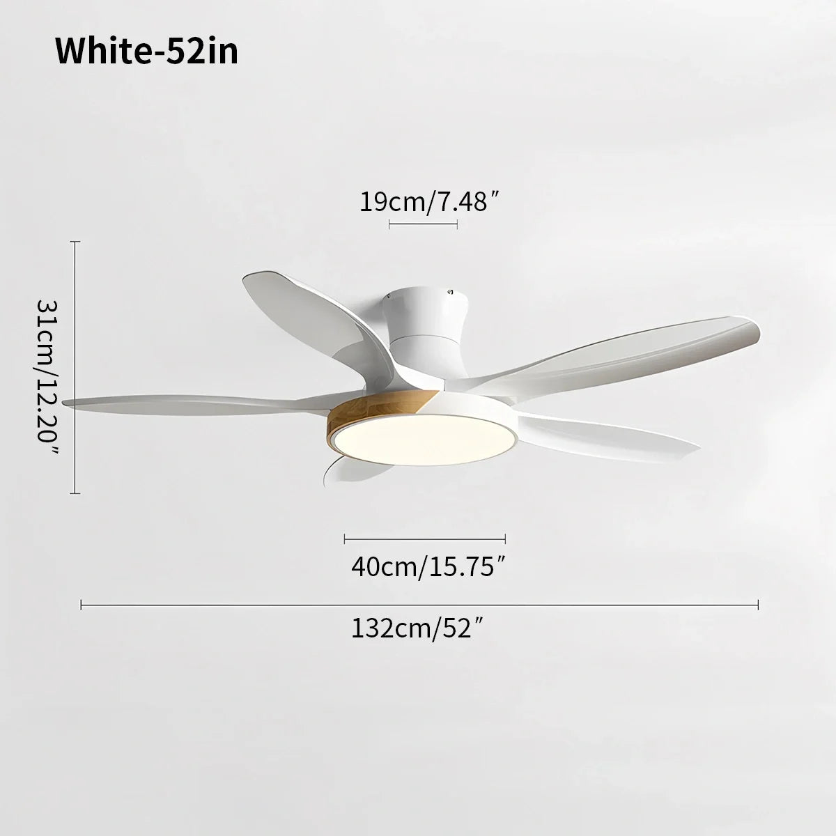 Nordic 5-Blade LED Ceiling Fan Light – detail 13
